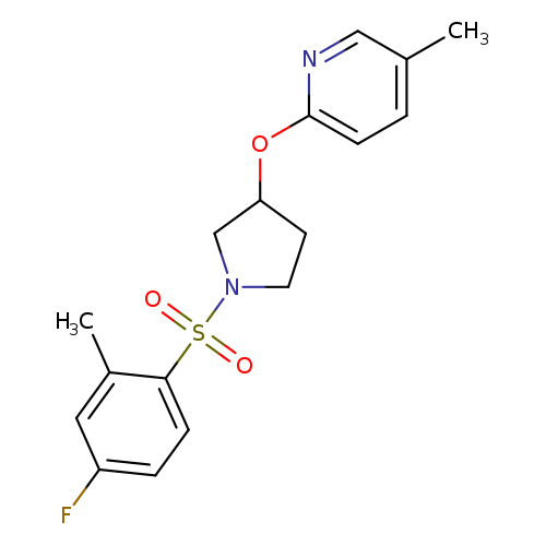 2-{[1-(4-fluoro-2-methylbenzenesulfonyl)pyrrolidin-3-yl]oxy}-5-methylpyridine