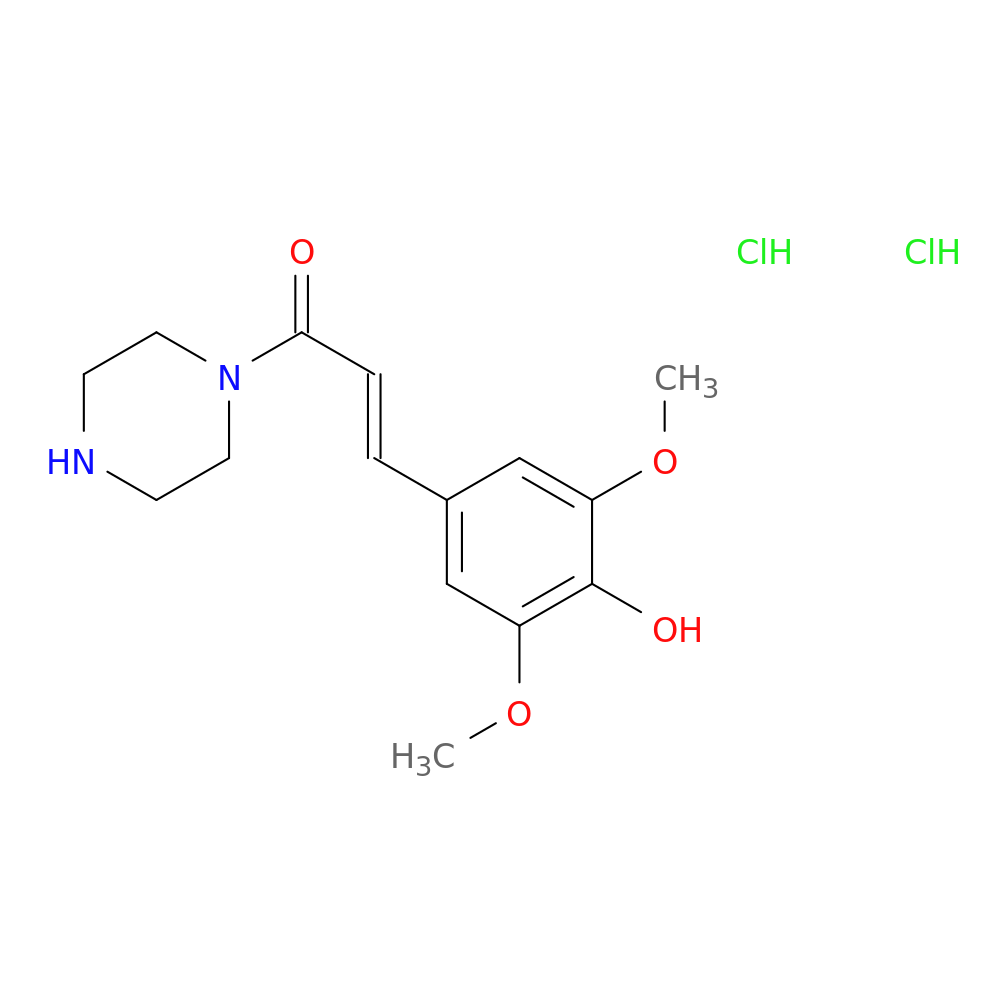 (2E)-3-(4-hydroxy-3,5-dimethoxyphenyl)-1-(piperazin-1-yl)prop-2-en-1-one dihydrochloride