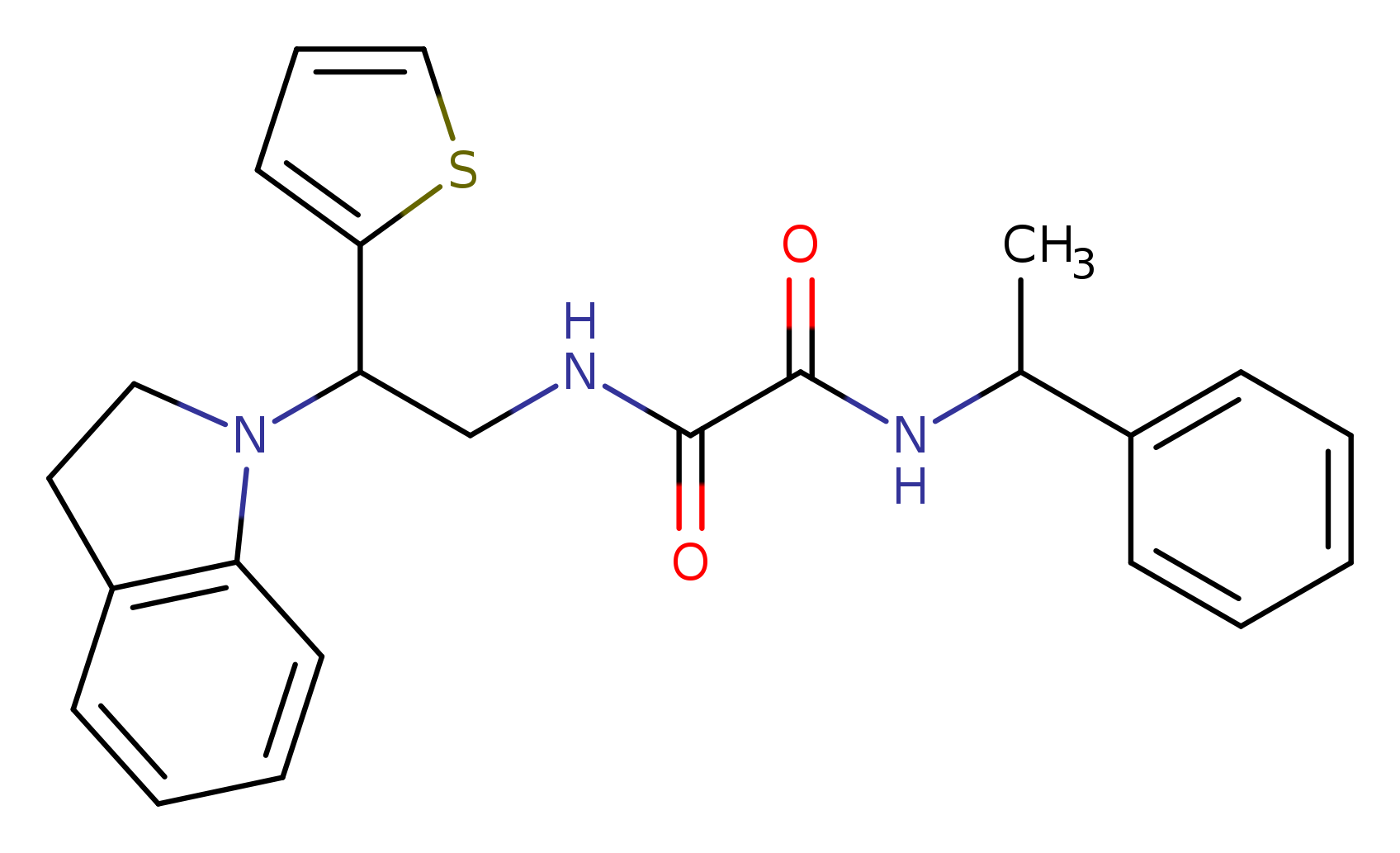 N-[2-(2,3-dihydro-1H-indol-1-yl)-2-(thiophen-2-yl)ethyl]-N'-(1-phenylethyl)ethanediamide
