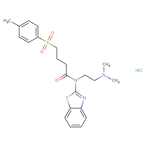 N-(1,3-benzothiazol-2-yl)-N-[2-(dimethylamino)ethyl]-4-(4-methylbenzenesulfonyl)butanamide hydrochloride