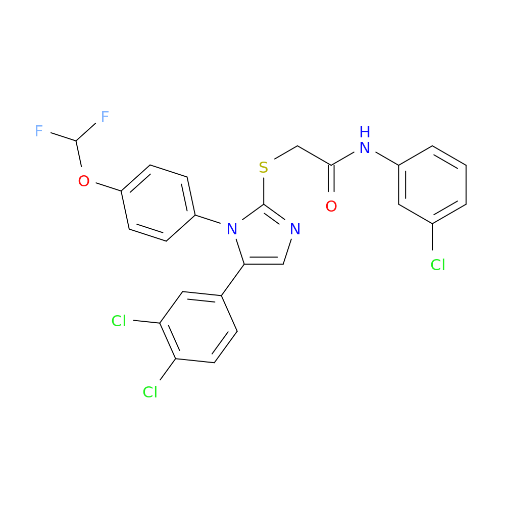 N-(3-chlorophenyl)-2-{[5-(3,4-dichlorophenyl)-1-[4-(difluoromethoxy)phenyl]-1H-imidazol-2-yl]sulfanyl}acetamide