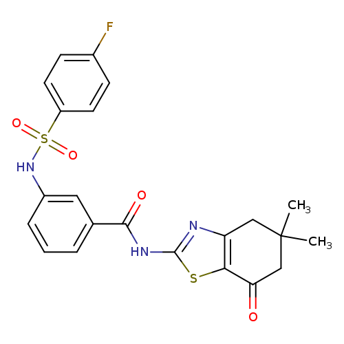 N-(5,5-dimethyl-7-oxo-4,5,6,7-tetrahydro-1,3-benzothiazol-2-yl)-3-(4-fluorobenzenesulfonamido)benzamide