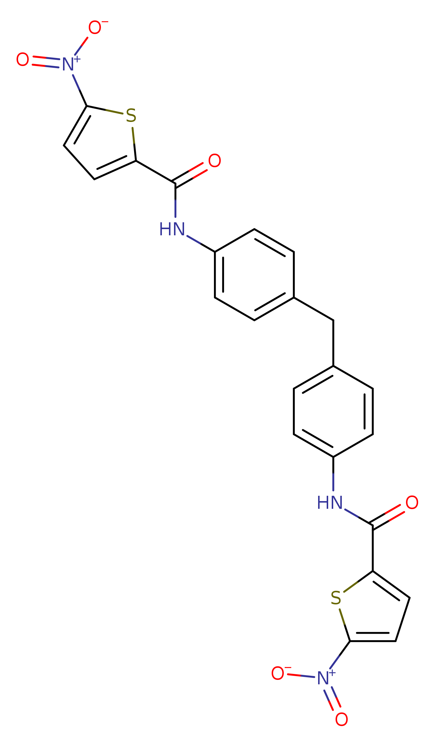 5-nitro-N-(4-{[4-(5-nitrothiophene-2-amido)phenyl]methyl}phenyl)thiophene-2-carboxamide