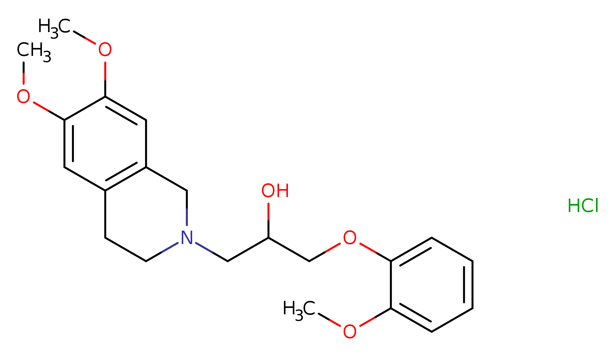 1-(6,7-dimethoxy-1,2,3,4-tetrahydroisoquinolin-2-yl)-3-(2-methoxyphenoxy)propan-2-ol hydrochloride