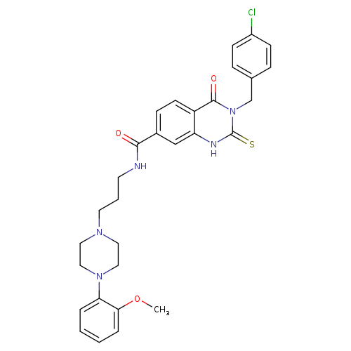 3-[(4-chlorophenyl)methyl]-N-{3-[4-(2-methoxyphenyl)piperazin-1-yl]propyl}-4-oxo-2-sulfanylidene-1,2,3,4-tetrahydroquinazoline-7-carboxamide
