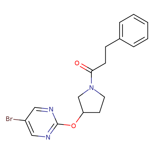 1-{3-[(5-bromopyrimidin-2-yl)oxy]pyrrolidin-1-yl}-3-phenylpropan-1-one