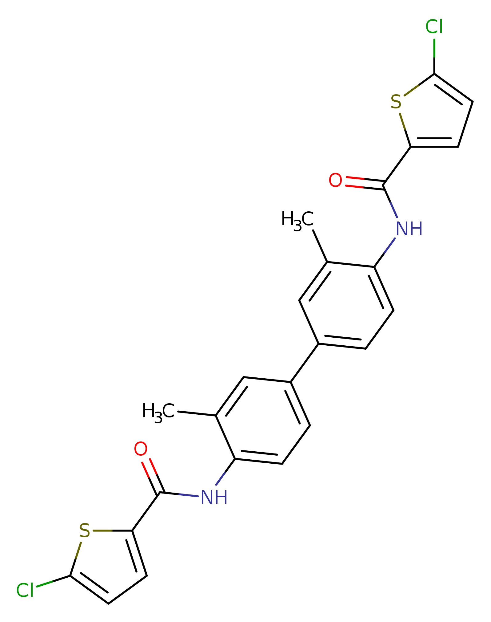 5-chloro-N-[4'-(5-chlorothiophene-2-amido)-3,3'-dimethyl-[1,1'-biphenyl]-4-yl]thiophene-2-carboxamide