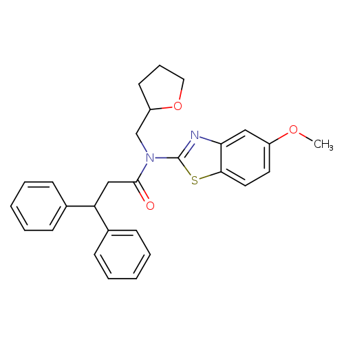 N-(5-methoxy-1,3-benzothiazol-2-yl)-N-[(oxolan-2-yl)methyl]-3,3-diphenylpropanamide