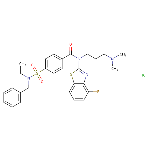 4-[benzyl(ethyl)sulfamoyl]-N-[3-(dimethylamino)propyl]-N-(4-fluoro-1,3-benzothiazol-2-yl)benzamide hydrochloride