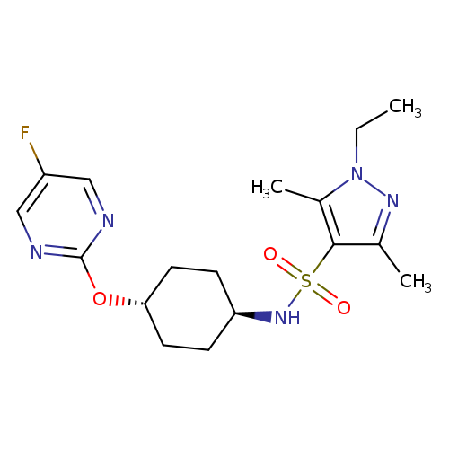 1-ethyl-3,5-dimethyl-N-[(1r,4r)-4-[(5-fluoropyrimidin-2-yl)oxy]cyclohexyl]-1H-pyrazole-4-sulfonamide