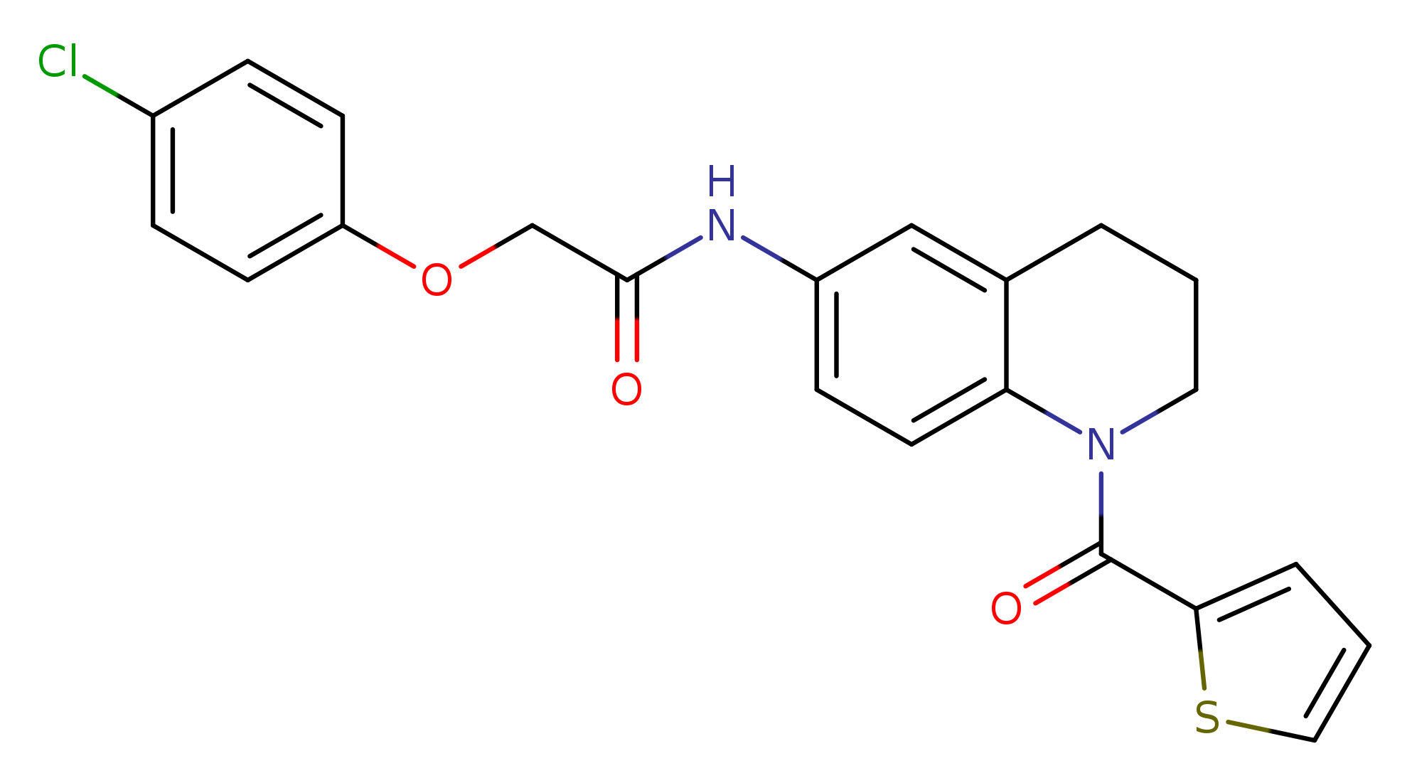 2-(4-chlorophenoxy)-N-[1-(thiophene-2-carbonyl)-1,2,3,4-tetrahydroquinolin-6-yl]acetamide