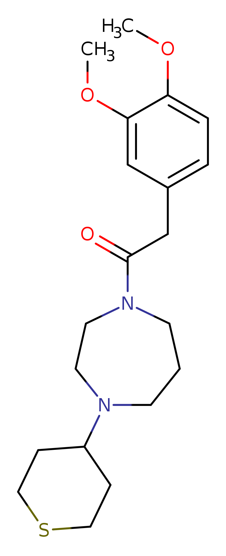 2-(3,4-dimethoxyphenyl)-1-[4-(thian-4-yl)-1,4-diazepan-1-yl]ethan-1-one