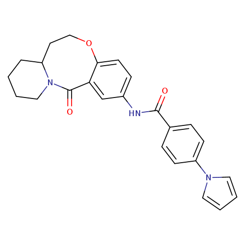 N-{2-oxo-9-oxa-1-azatricyclo[10.4.0.0^{3,8}]hexadeca-3,5,7-trien-5-yl}-4-(1H-pyrrol-1-yl)benzamide
