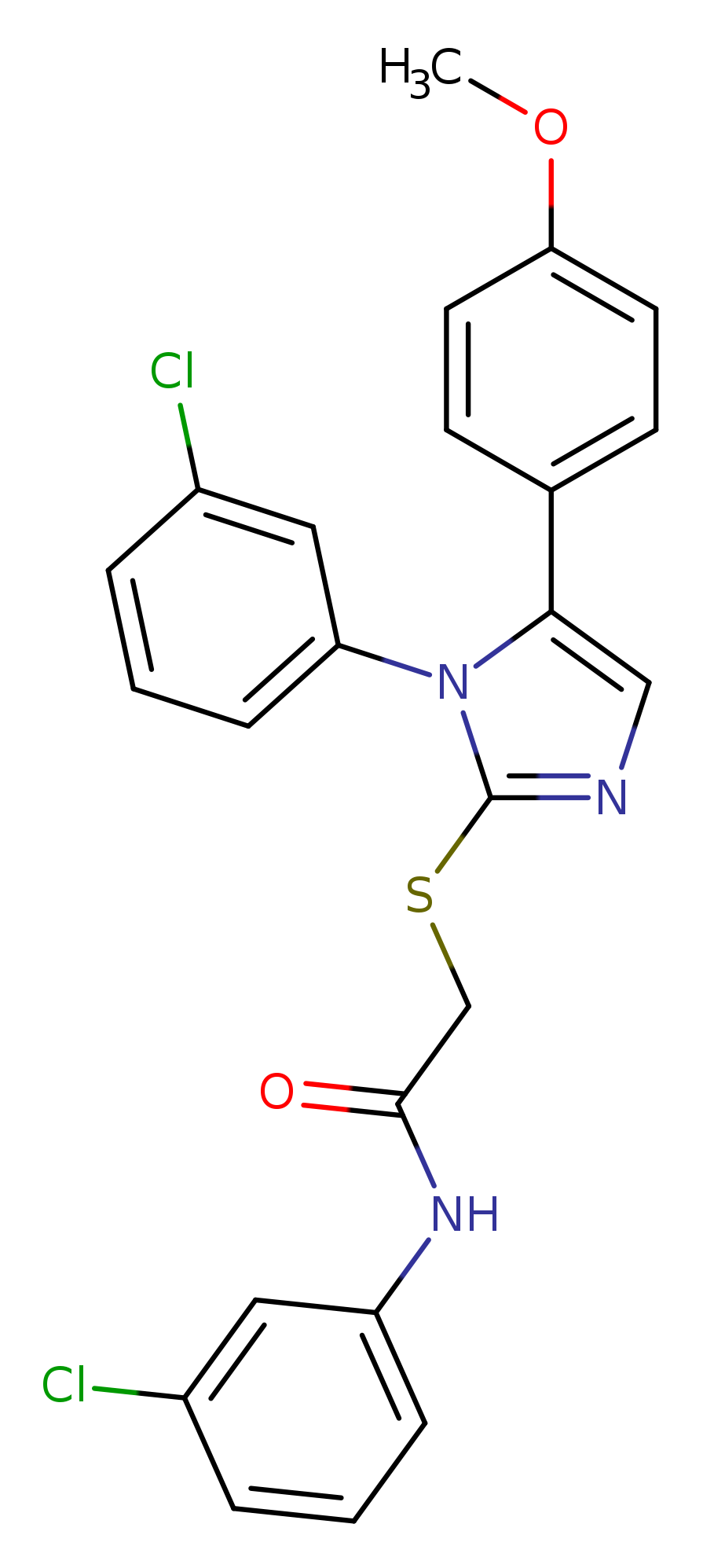 N-(3-chlorophenyl)-2-{[1-(3-chlorophenyl)-5-(4-methoxyphenyl)-1H-imidazol-2-yl]sulfanyl}acetamide