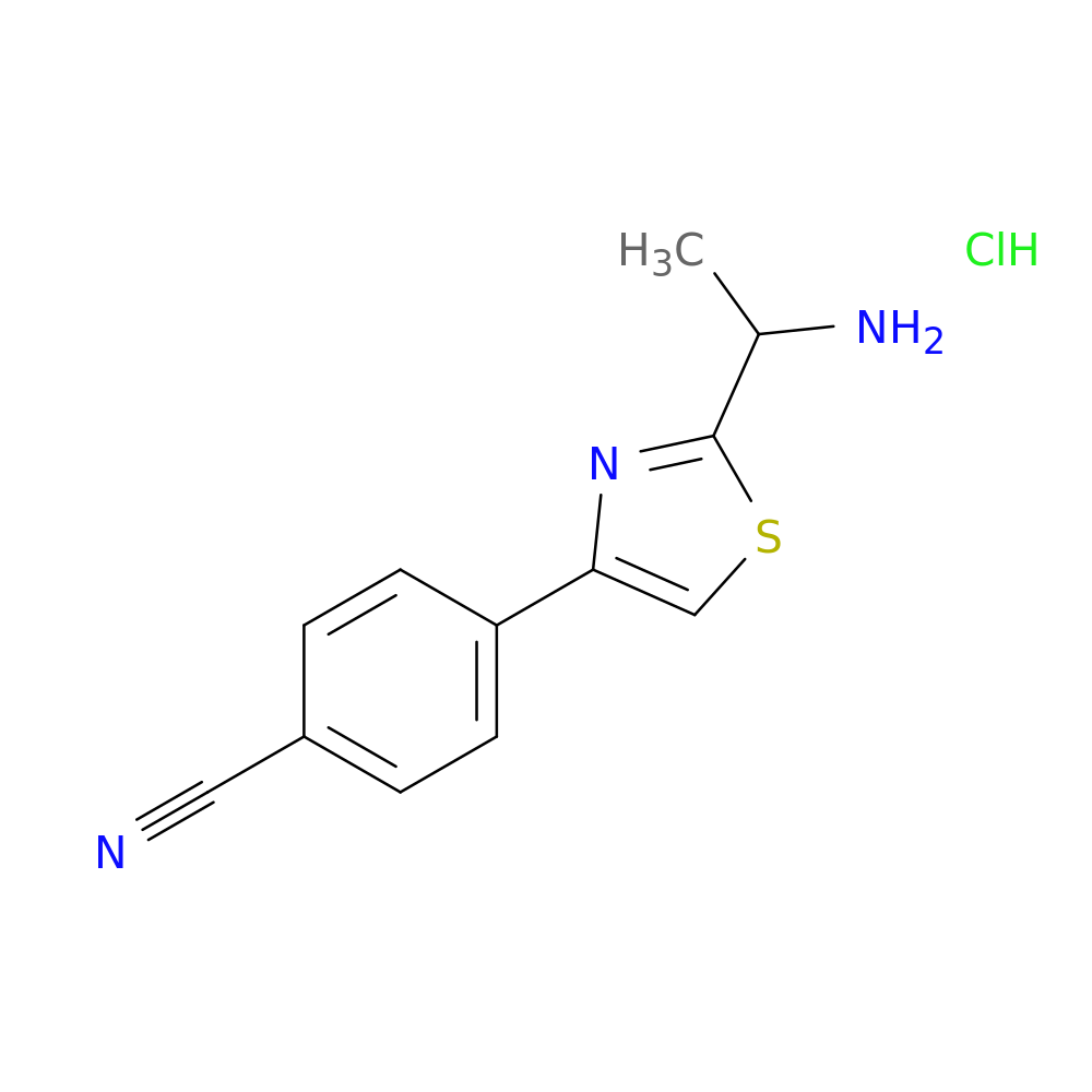 4-[2-(1-aminoethyl)-1,3-thiazol-4-yl]benzonitrile hydrochloride