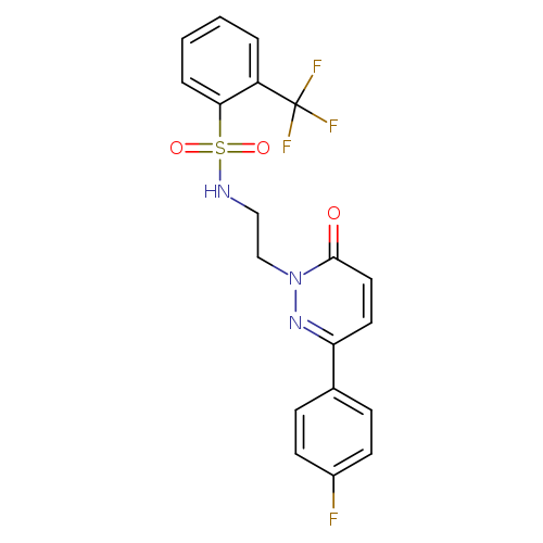 N-{2-[3-(4-fluorophenyl)-6-oxo-1,6-dihydropyridazin-1-yl]ethyl}-2-(trifluoromethyl)benzene-1-sulfonamide