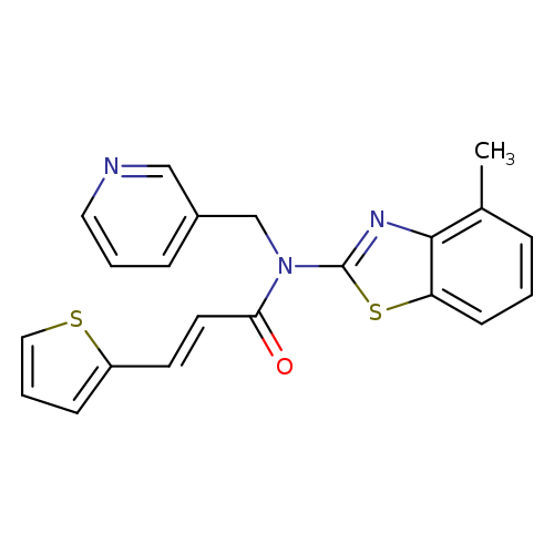(2E)-N-(4-methyl-1,3-benzothiazol-2-yl)-N-[(pyridin-3-yl)methyl]-3-(thiophen-2-yl)prop-2-enamide