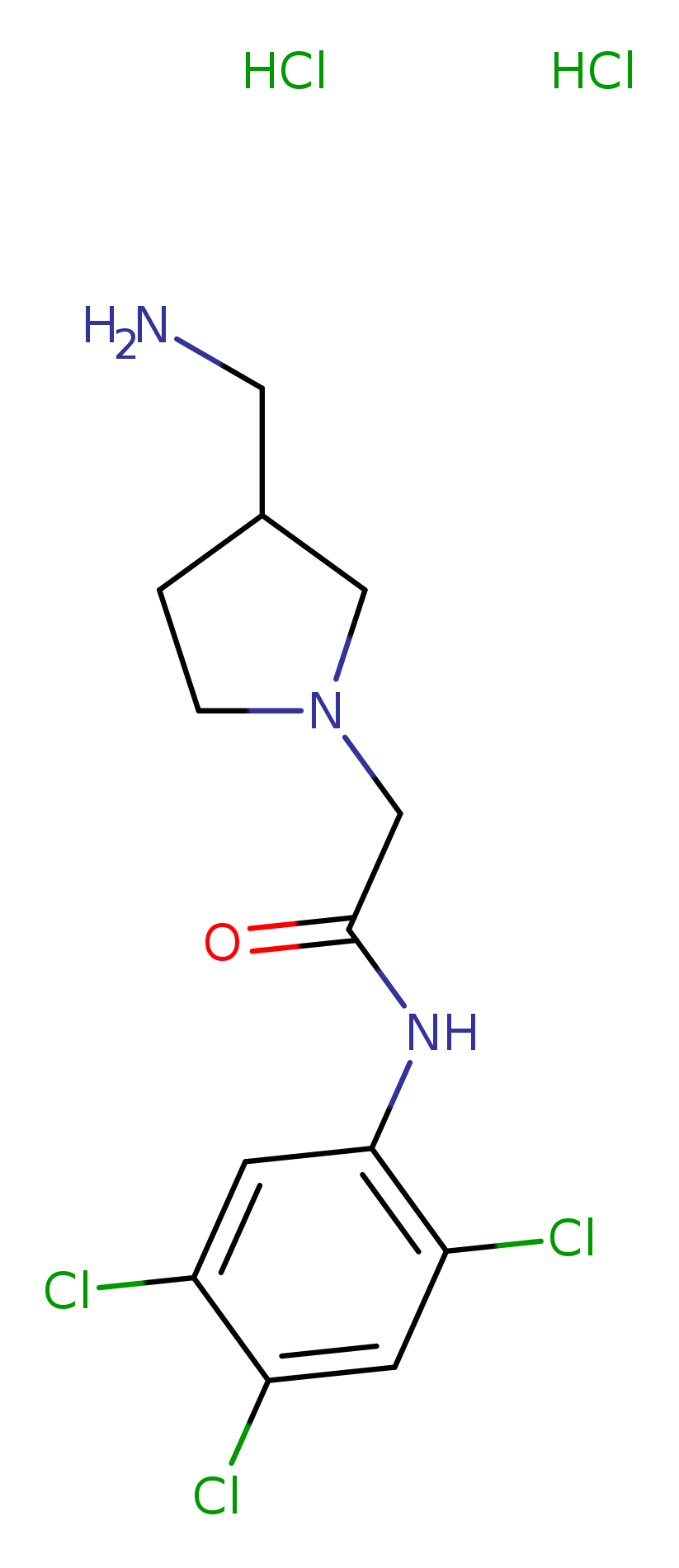 2-[3-(aminomethyl)pyrrolidin-1-yl]-N-(2,4,5-trichlorophenyl)acetamide dihydrochloride