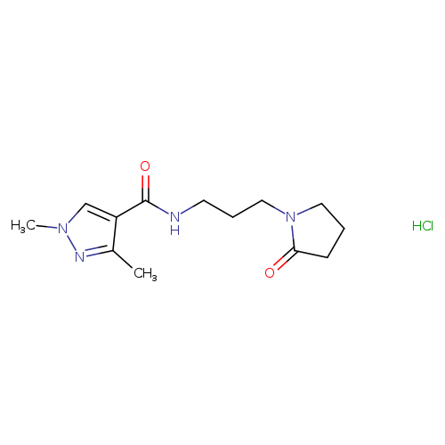 1,3-dimethyl-N-[3-(2-oxopyrrolidin-1-yl)propyl]-1H-pyrazole-4-carboxamide hydrochloride