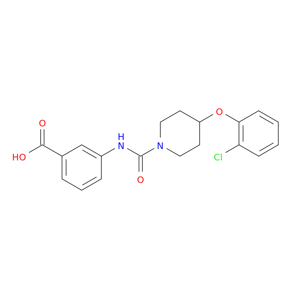 3-(4-(2-Chlorophenoxy)piperidine-1-carboxamido)benzoic acid