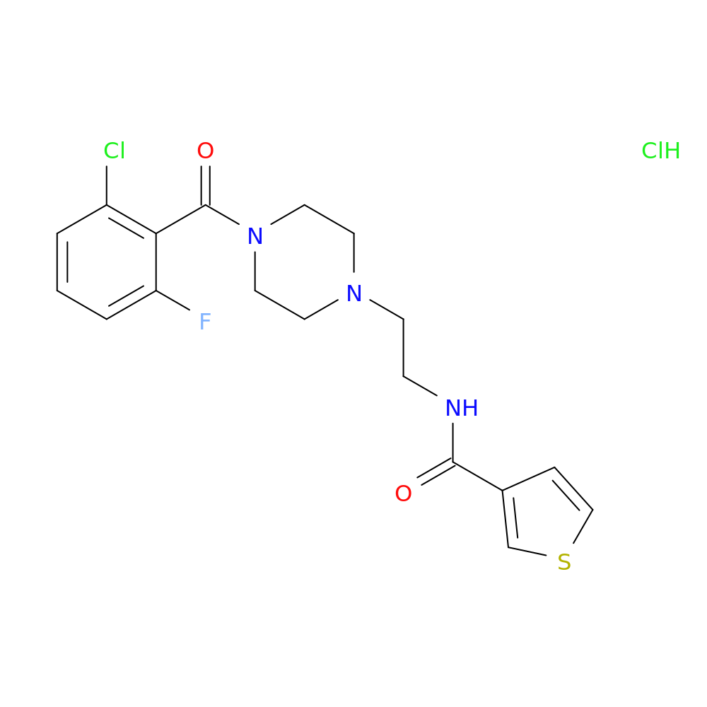 N-{2-[4-(2-chloro-6-fluorobenzoyl)piperazin-1-yl]ethyl}thiophene-3-carboxamide hydrochloride