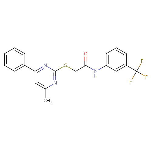 2-[(4-methyl-6-phenylpyrimidin-2-yl)sulfanyl]-N-[3-(trifluoromethyl)phenyl]acetamide