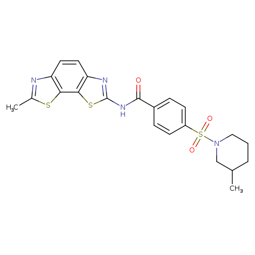 N-{11-methyl-3,12-dithia-5,10-diazatricyclo[7.3.0.0^{2,6}]dodeca-1(9),2(6),4,7,10-pentaen-4-yl}-4-[(3-methylpiperidin-1-yl)sulfonyl]benzamide