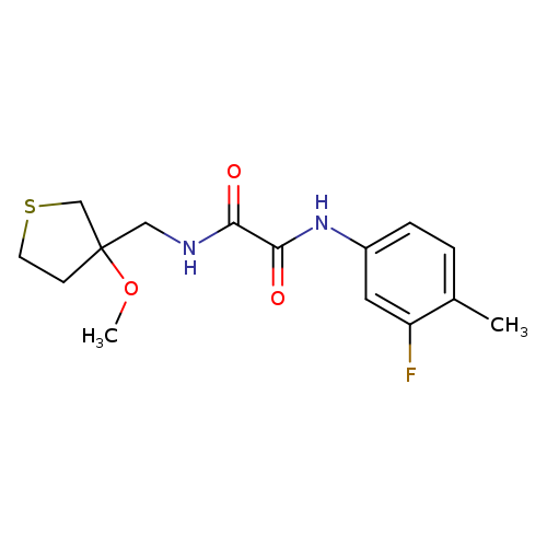 N'-(3-fluoro-4-methylphenyl)-N-[(3-methoxythiolan-3-yl)methyl]ethanediamide