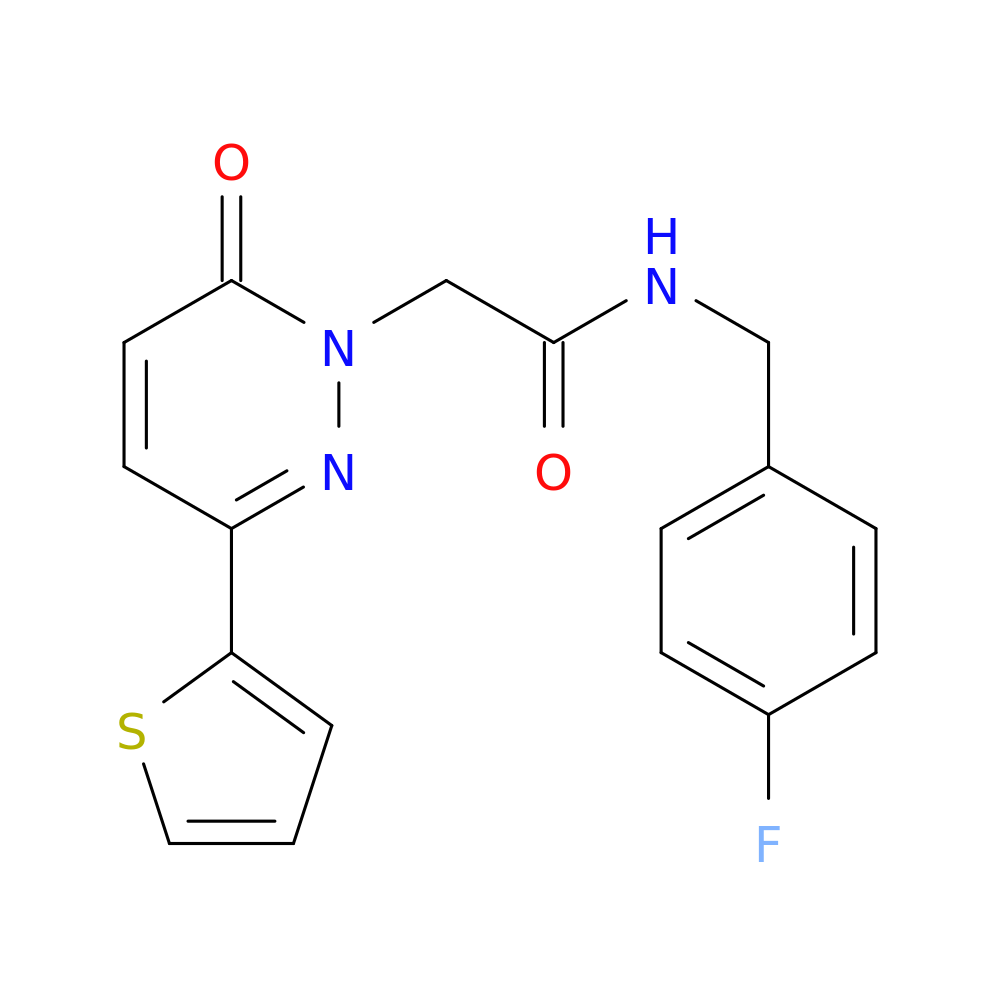 N-[(4-fluorophenyl)methyl]-2-[6-oxo-3-(thiophen-2-yl)-1,6-dihydropyridazin-1-yl]acetamide