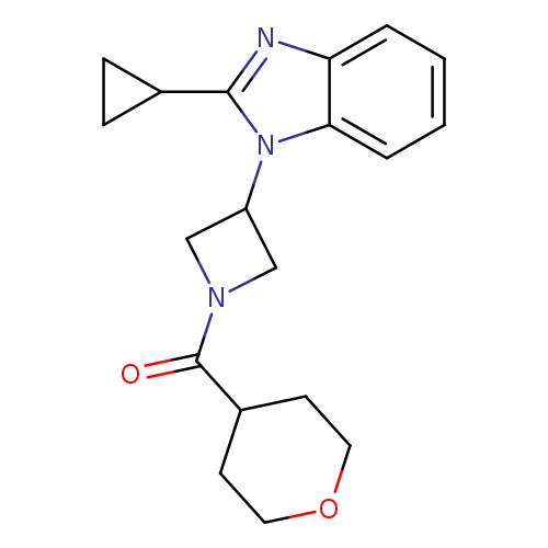 2-cyclopropyl-1-[1-(oxane-4-carbonyl)azetidin-3-yl]-1H-1,3-benzodiazole