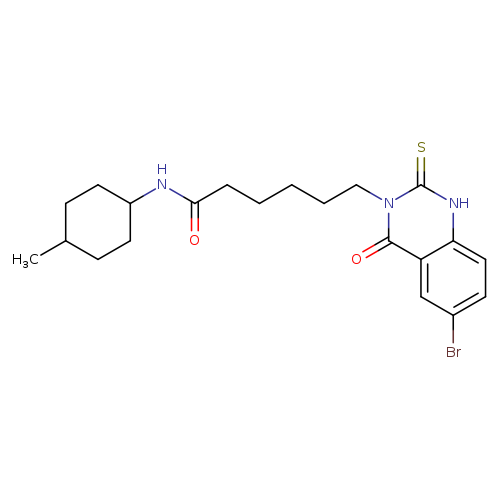 6-(6-bromo-4-oxo-2-sulfanylidene-1,2,3,4-tetrahydroquinazolin-3-yl)-N-(4-methylcyclohexyl)hexanamide