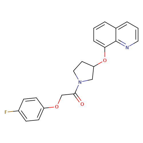 2-(4-fluorophenoxy)-1-[3-(quinolin-8-yloxy)pyrrolidin-1-yl]ethan-1-one