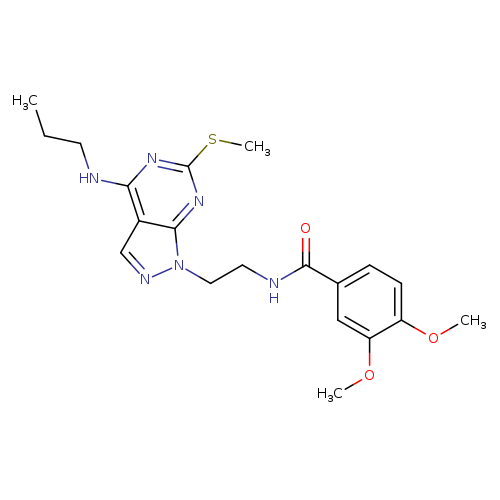 3,4-dimethoxy-N-{2-[6-(methylsulfanyl)-4-(propylamino)-1H-pyrazolo[3,4-d]pyrimidin-1-yl]ethyl}benzamide