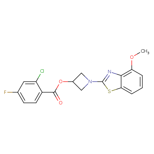 1-(4-methoxy-1,3-benzothiazol-2-yl)azetidin-3-yl 2-chloro-4-fluorobenzoate