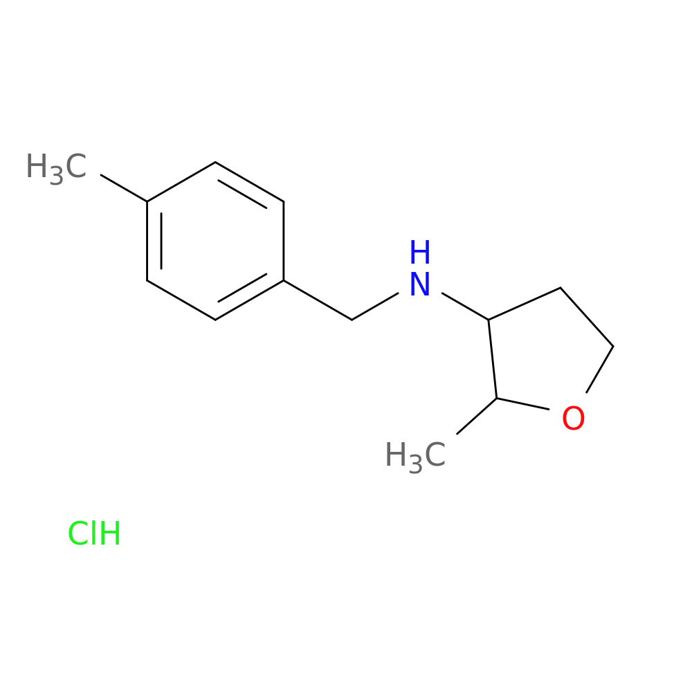 2-methyl-N-[(4-methylphenyl)methyl]oxolan-3-amine hydrochloride
