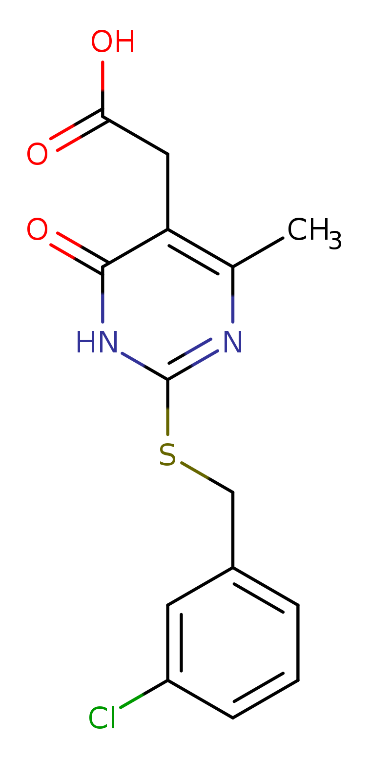 2-(2-{[(3-chlorophenyl)methyl]sulfanyl}-4-methyl-6-oxo-1,6-dihydropyrimidin-5-yl)acetic acid