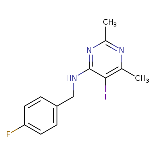 N-[(4-fluorophenyl)methyl]-5-iodo-2,6-dimethylpyrimidin-4-amine