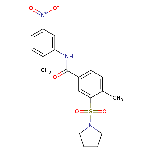 N-{5-nitro-2-methylphenyl}-4-methyl-3-(1-pyrrolidinylsulfonyl)benzamide
