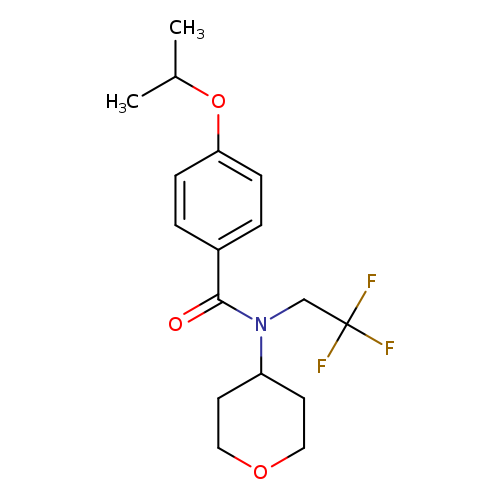 N-(oxan-4-yl)-4-(propan-2-yloxy)-N-(2,2,2-trifluoroethyl)benzamide