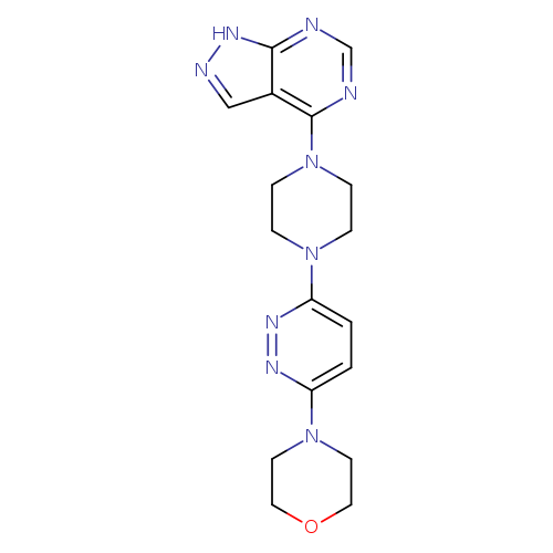 4-[6-(4-{1H-pyrazolo[3,4-d]pyrimidin-4-yl}piperazin-1-yl)pyridazin-3-yl]morpholine