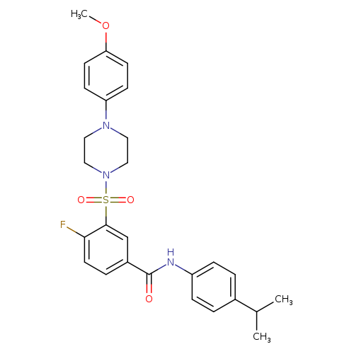 4-fluoro-3-{[4-(4-methoxyphenyl)piperazin-1-yl]sulfonyl}-N-[4-(propan-2-yl)phenyl]benzamide