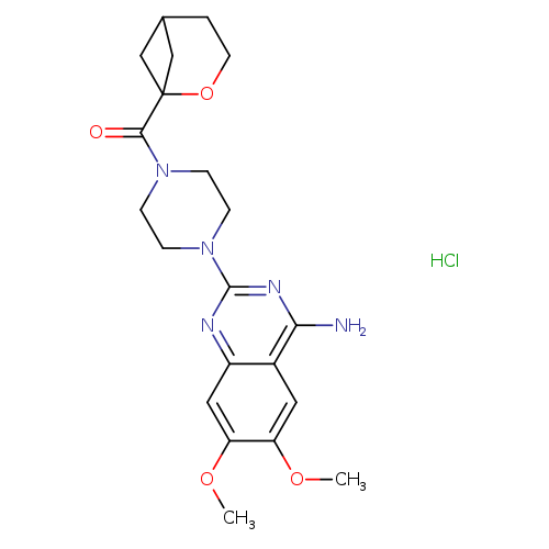 6,7-dimethoxy-2-(4-{2-oxabicyclo[3.1.1]heptane-1-carbonyl}piperazin-1-yl)quinazolin-4-amine hydrochloride