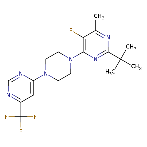 2-tert-butyl-5-fluoro-4-methyl-6-{4-[6-(trifluoromethyl)pyrimidin-4-yl]piperazin-1-yl}pyrimidine
