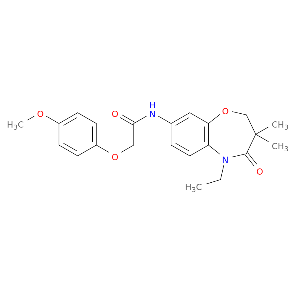 N-(5-ethyl-3,3-dimethyl-4-oxo-2,3,4,5-tetrahydro-1,5-benzoxazepin-8-yl)-2-(4-methoxyphenoxy)acetamide
