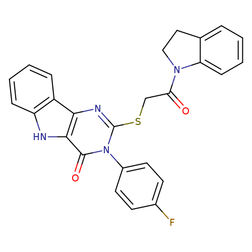 2-{[2-(2,3-dihydro-1H-indol-1-yl)-2-oxoethyl]sulfanyl}-3-(4-fluorophenyl)-3H,4H,5H-pyrimido[5,4-b]indol-4-one