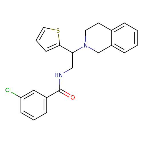 3-chloro-N-[2-(1,2,3,4-tetrahydroisoquinolin-2-yl)-2-(thiophen-2-yl)ethyl]benzamide
