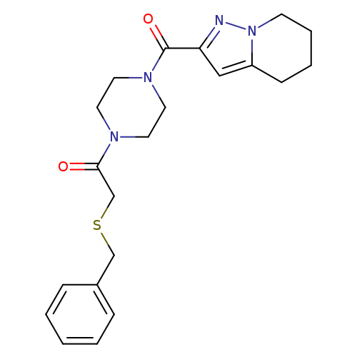 2-(benzylsulfanyl)-1-(4-{4H,5H,6H,7H-pyrazolo[1,5-a]pyridine-2-carbonyl}piperazin-1-yl)ethan-1-one