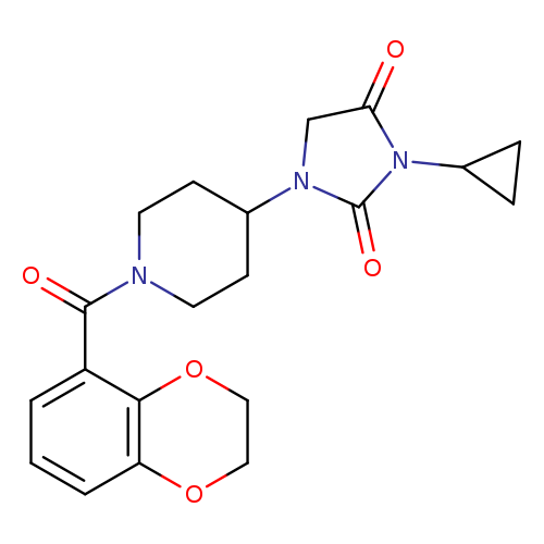 3-cyclopropyl-1-[1-(2,3-dihydro-1,4-benzodioxine-5-carbonyl)piperidin-4-yl]imidazolidine-2,4-dione