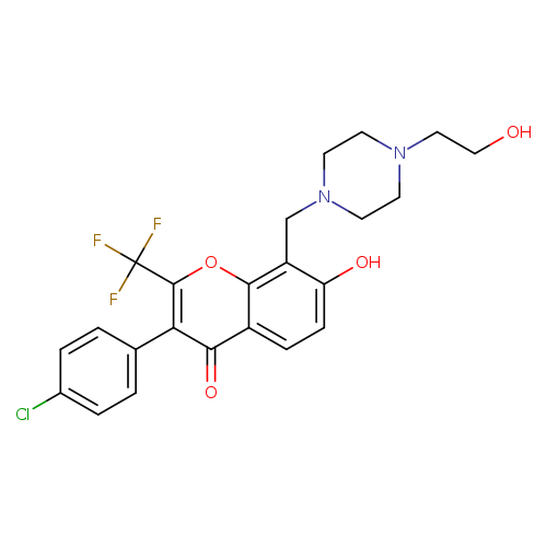 3-(4-chlorophenyl)-7-hydroxy-8-{[4-(2-hydroxyethyl)piperazin-1-yl]methyl}-2-(trifluoromethyl)-4H-chromen-4-one