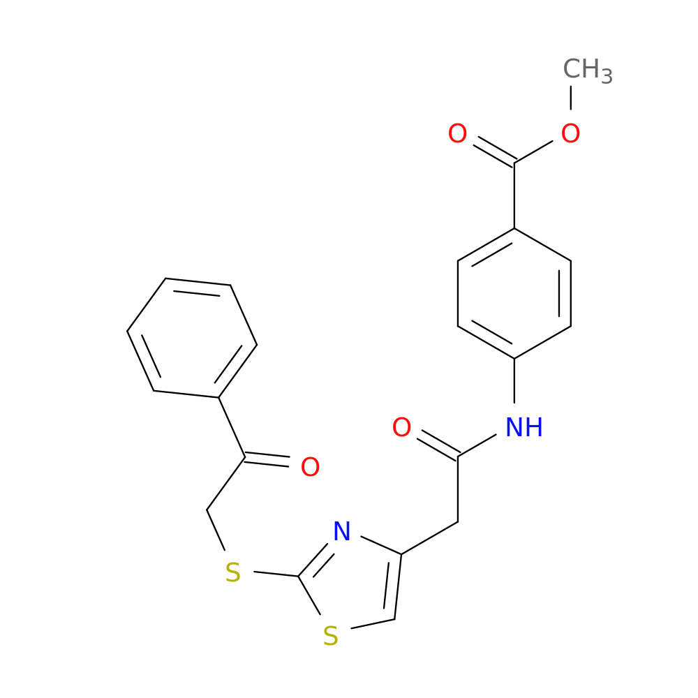 methyl 4-(2-{2-[(2-oxo-2-phenylethyl)sulfanyl]-1,3-thiazol-4-yl}acetamido)benzoate